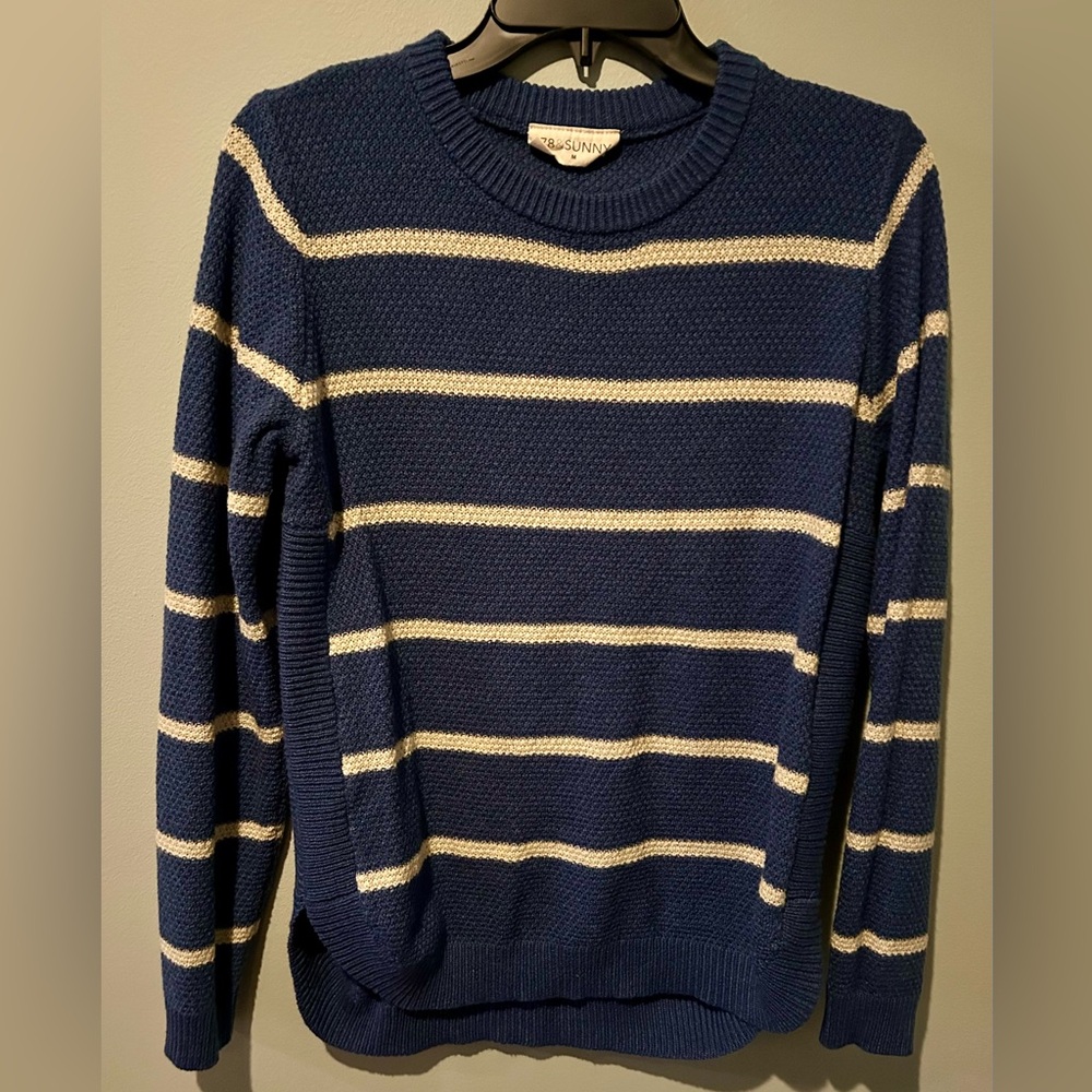Women's 78 & Sunny Solar Striped Sweater in Indigo Haze Size Medium - Picture 2 of 3